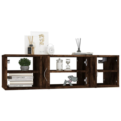 Étagère murale chêne fumé 102x30x29 cm bois d'ingénierie
