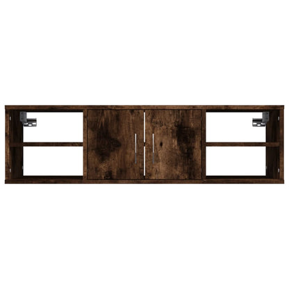 Étagère murale chêne fumé 102x30x29 cm bois d'ingénierie