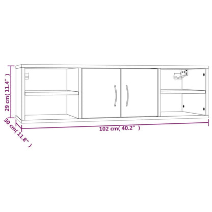 Étagère murale chêne fumé 102x30x29 cm bois d'ingénierie