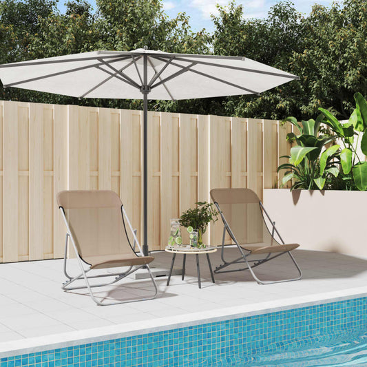 Chaises plage pliantes lot de 2 textilène acier enduit poudre