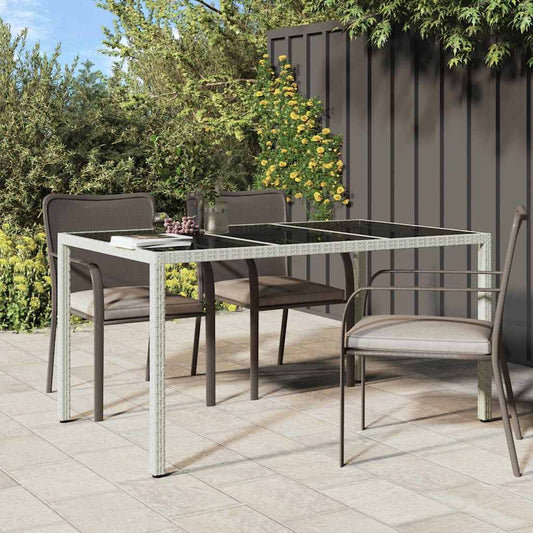 Table de jardin pour repas Blanc 150 x 90 x 75 cm Poly rotin