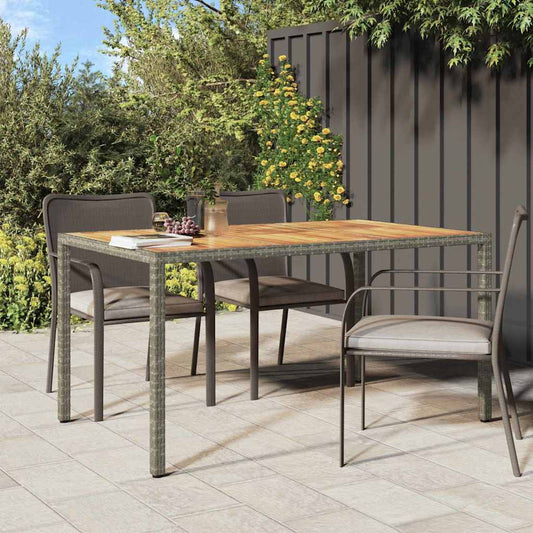 Table de jardin pour repas Gris 150 x 90 x 75 cm Poly rotin
