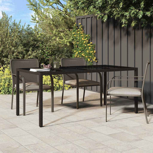 Table de jardin pour repas Marron 190 x 90 x 75 cm Poly rotin
