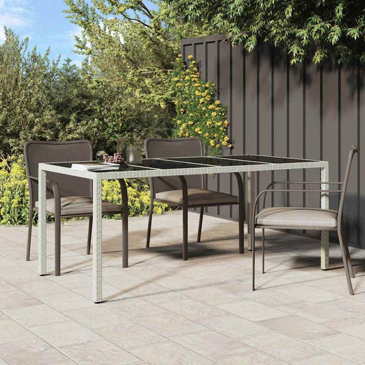 Table de jardin pour repas Blanc 190 x 90 x 75 cm Poly rotin