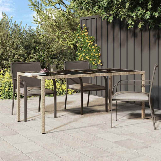 Table de jardin pour repas Beige 190 x 90 x 75 cm Poly rotin