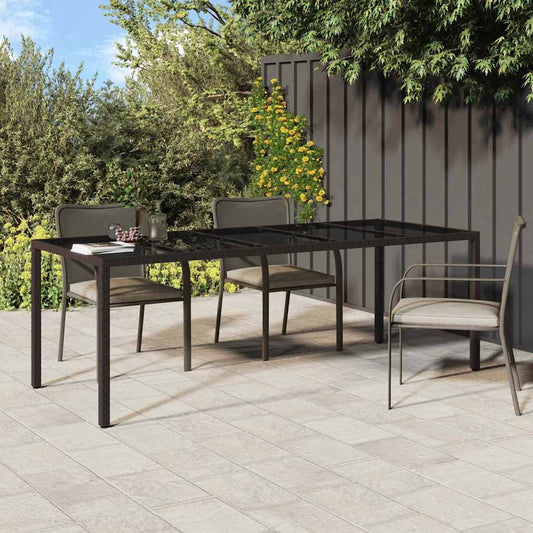 Table de jardin pour repas Marron 250 x 100 x 75 cm Poly rotin