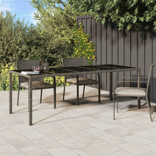 Table de jardin pour repas Gris 250 x 100 x 75 cm Poly rotin