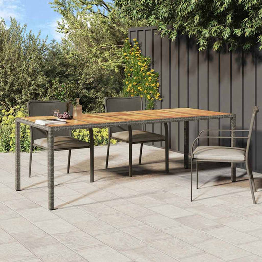 Table de jardin pour repas Gris 250 x 100 x 75 cm Poly rotin