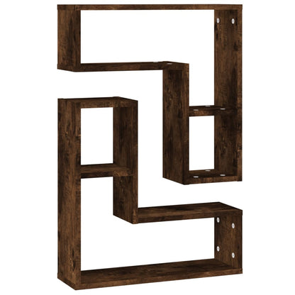 Étagères murales 2 pcs Chêne fumé 50x15x50 cm Bois d'ingénierie
