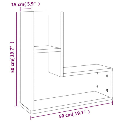 Étagères murales 2 pcs Chêne fumé 50x15x50 cm Bois d'ingénierie