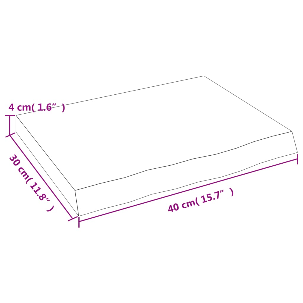 Étagère murale 40x30x(2-4) cm bois de chêne massif non traité