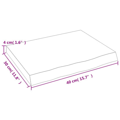 Étagère murale 40x30x(2-4) cm bois de chêne massif non traité