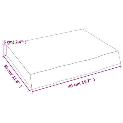 Étagère murale 40x30x(2-6) cm bois de chêne massif non traité