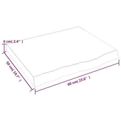 Étagère murale 60x50x(2-6) cm bois de chêne massif non traité