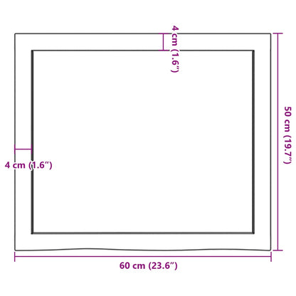 Étagère murale 60x50x(2-6) cm bois de chêne massif non traité
