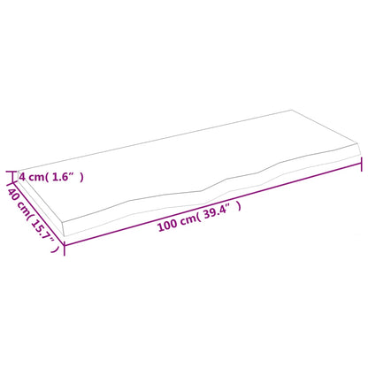 Étagère murale 100x40x(2-4) cm bois de chêne massif non traité