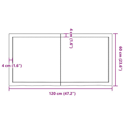 Étagère murale 120x60x(2-4) cm bois de chêne massif non traité