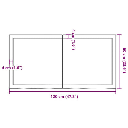 Étagère murale 120x60x(2-6) cm bois de chêne massif non traité