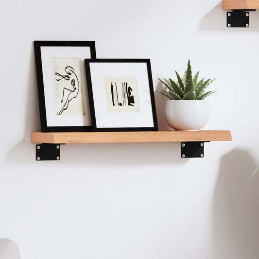 Étagère murale marron clair 40x10x2 cm bois chêne massif traité