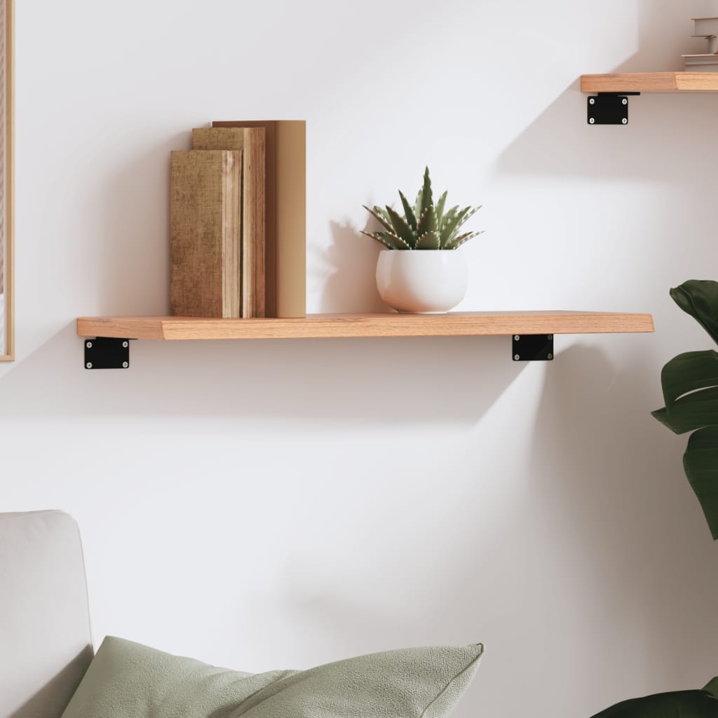 Étagère murale marron clair 60x20x2 cm bois chêne massif traité
