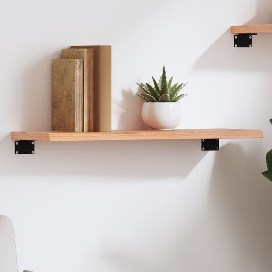 Étagère murale marron clair 60x20x2 cm bois chêne massif traité