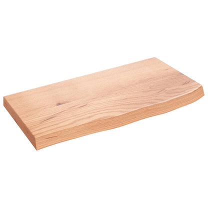 Étagère murale marron clair bois chêne massif traité