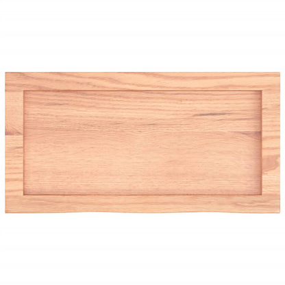 Étagère murale marron clair bois chêne massif traité