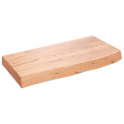 Étagère murale marron clair bois chêne massif traité