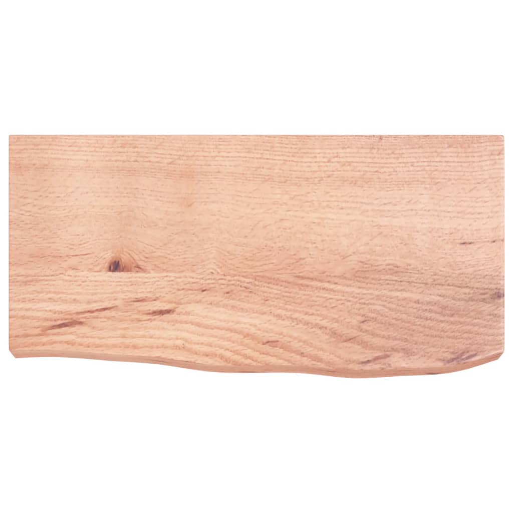Étagère murale marron clair bois chêne massif traité