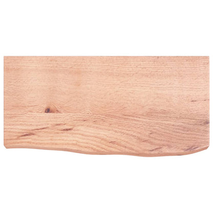 Étagère murale marron clair bois chêne massif traité