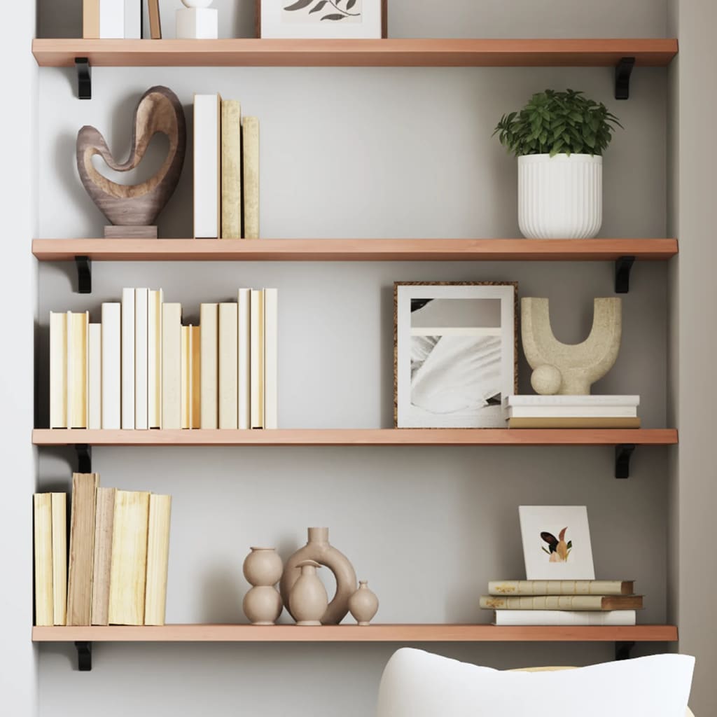 Étagère murale marron clair 80x20x2 cm bois chêne massif traité