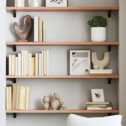 Étagère murale marron clair 80x20x2 cm bois chêne massif traité