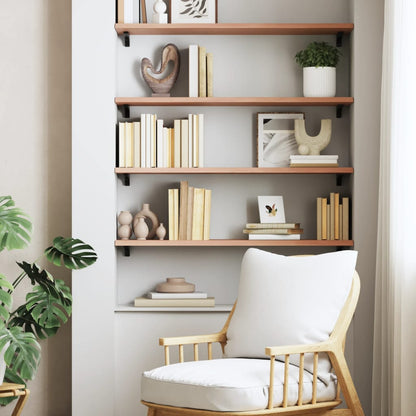 Étagère murale marron clair 80x30x2 cm bois chêne massif traité
