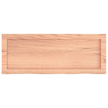 Étagère murale marron clair bois chêne massif traité