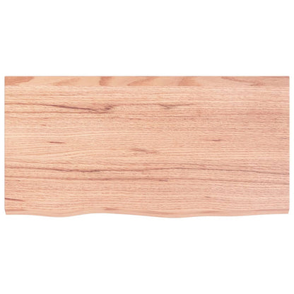 Étagère murale marron clair bois chêne massif traité