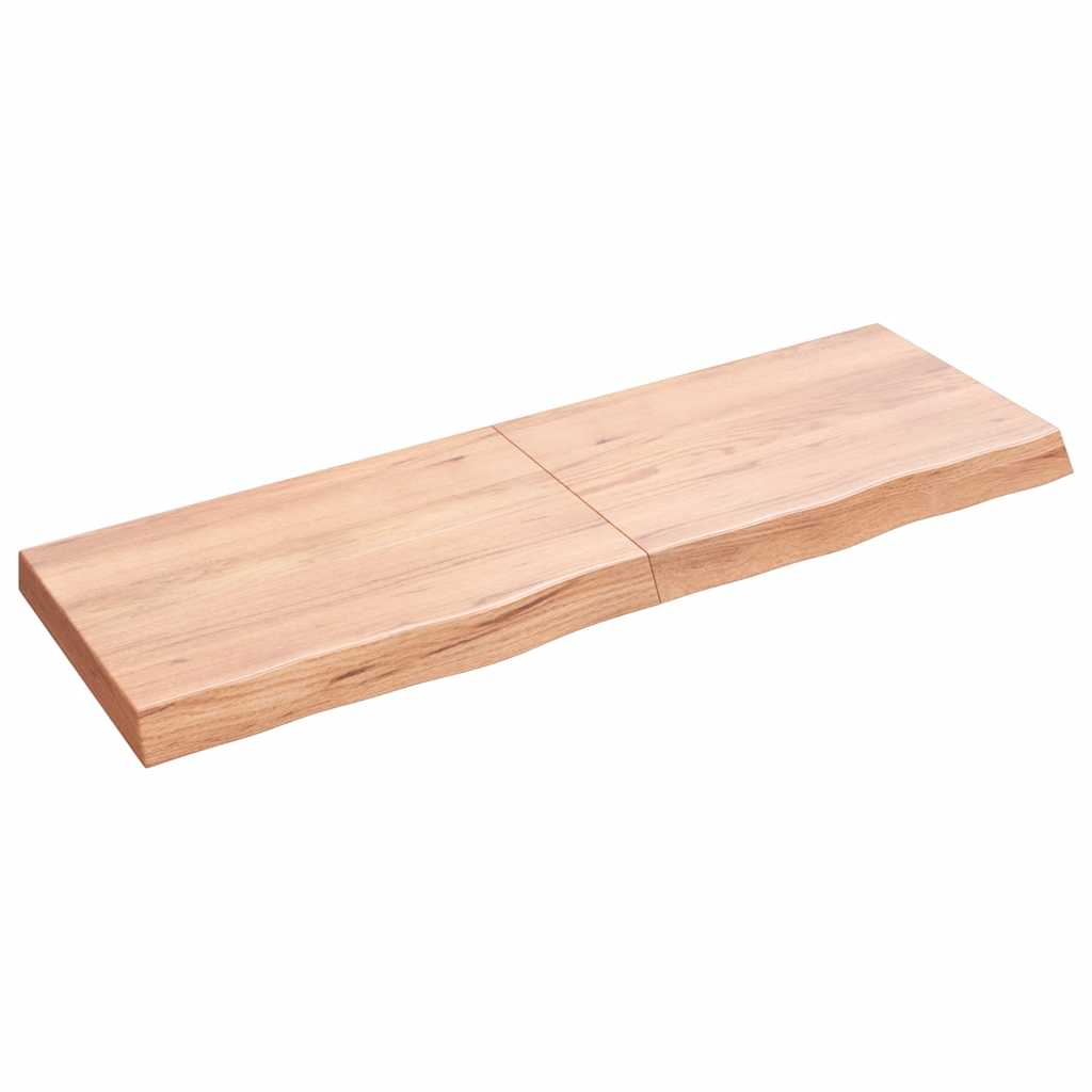 Étagère murale marron clair bois chêne massif traité