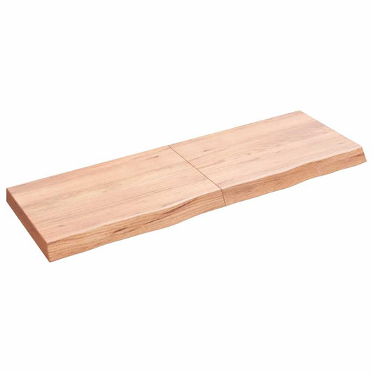 Étagère murale marron clair bois chêne massif traité