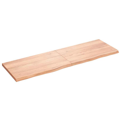 Étagère murale marron clair bois chêne massif traité