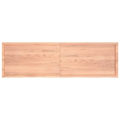 Étagère murale marron clair bois chêne massif traité
