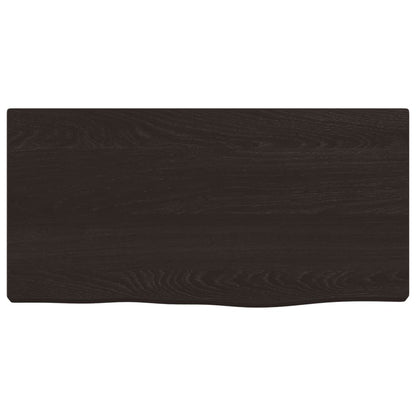 Étagère murale marron foncé 40x20x2 cm bois chêne massif traité