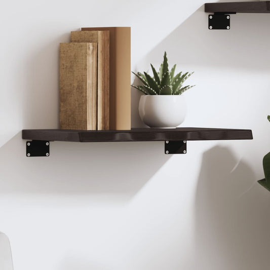 Étagère murale marron foncé 40x20x2 cm bois chêne massif traité