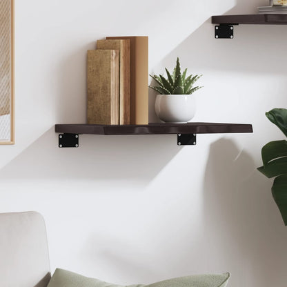 Étagère murale marron foncé 40x30x2 cm bois chêne massif traité