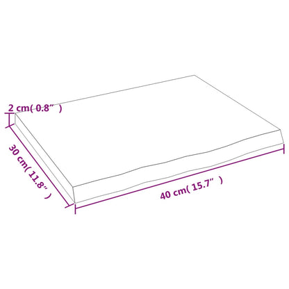 Étagère murale marron foncé 40x30x2 cm bois chêne massif traité