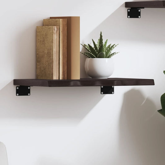Étagère murale marron foncé 40x30x2 cm bois chêne massif traité