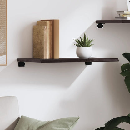 Étagère murale marron foncé 60x30x2 cm bois chêne massif traité
