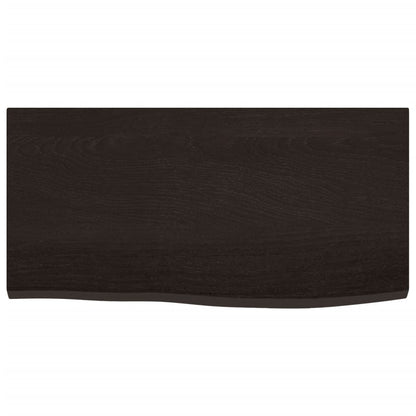 Étagère murale marron foncé 60x30x2 cm bois chêne massif traité
