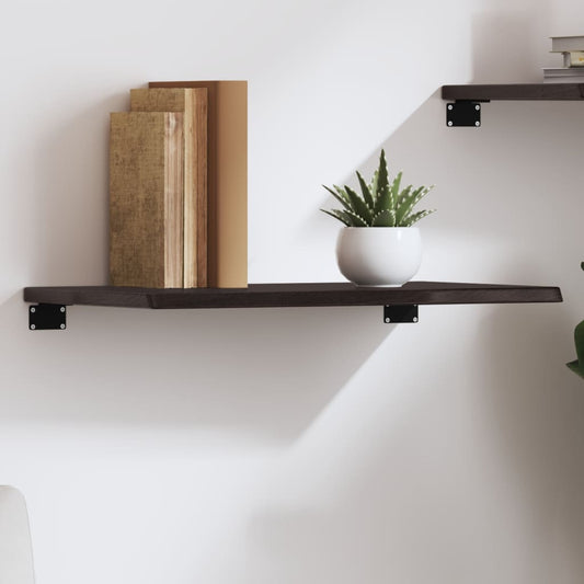 Étagère murale marron foncé 60x30x2 cm bois chêne massif traité