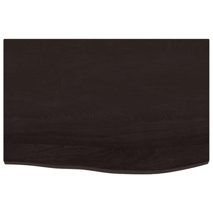 Étagère murale marron foncé 60x40x2 cm bois chêne massif traité