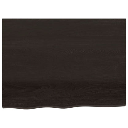 Étagère murale marron foncé 80x60x2 cm bois chêne massif traité