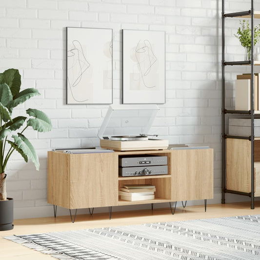 Armoire à disques chêne sonoma 121x38x48 cm bois d'ingénierie